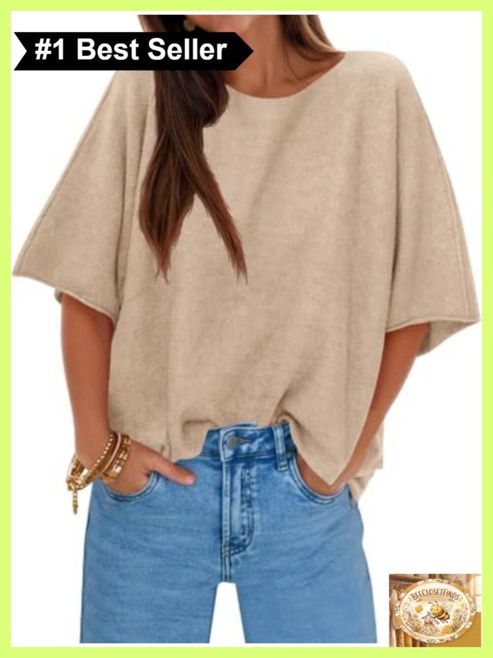 Oversized Half Sleeve Knit Pullover Sweater Boat Neck Casual Fall